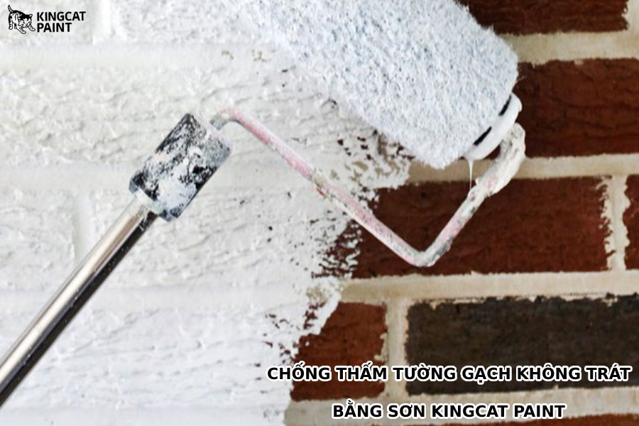 Cách chống thấm tường không trát bằng sơn Kingcat Paint